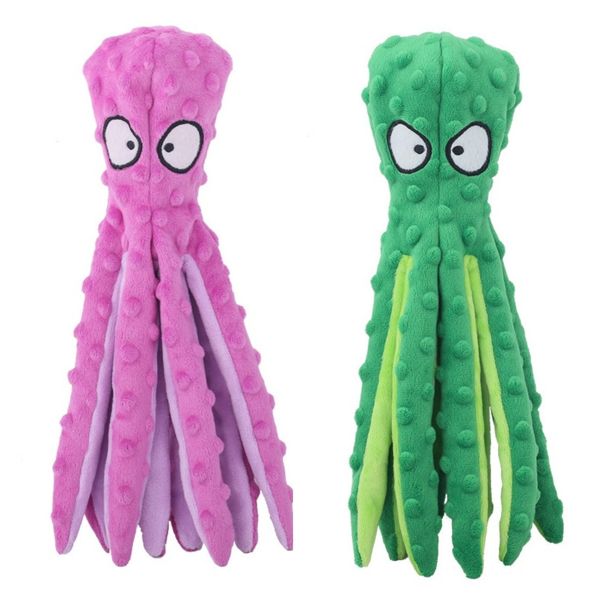 2 Packs Pet Interactive Vocalization Toy Plush Squeaky Toys Octopus Leather Shell Dog Puzzle Bite-Resistant Vocal Toys Octopus Chewing