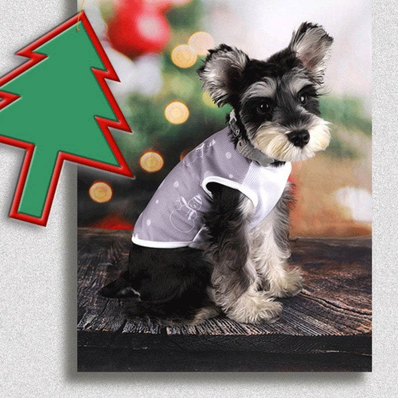 6 pieces Breathable Dog Clothes Christmas Pet Vest Puppy Costumes Xmas Party Santa Snowman Teddy Shirt Puppy Apparel