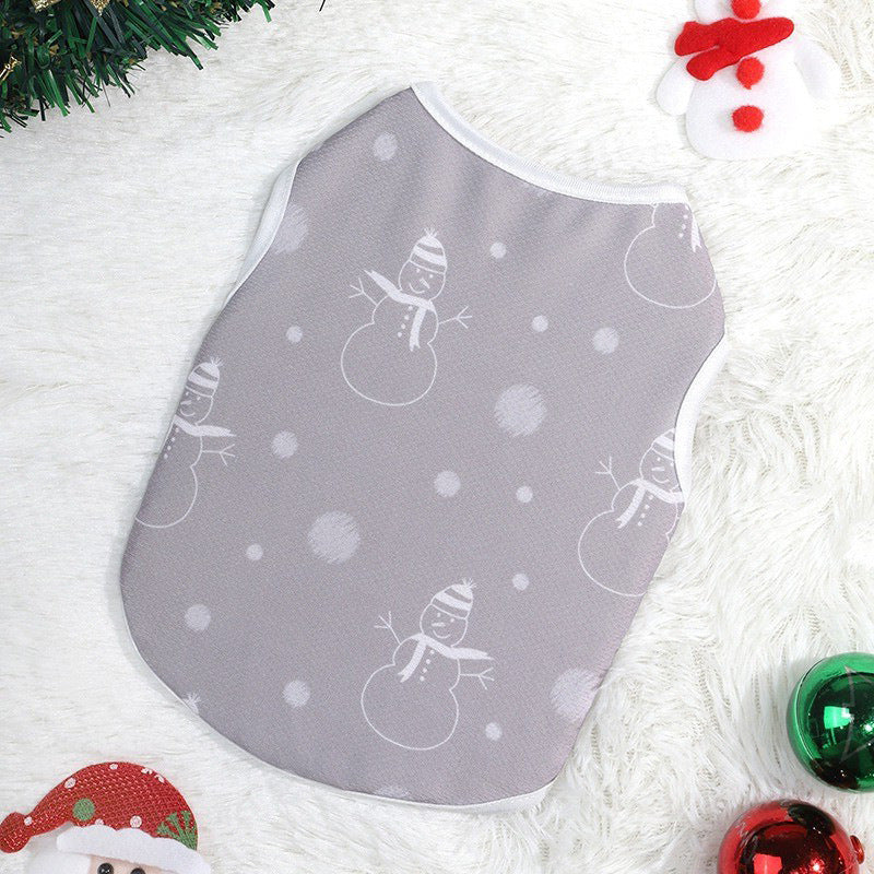 6 pieces Breathable Dog Clothes Christmas Pet Vest Puppy Costumes Xmas Party Santa Snowman Teddy Shirt Puppy Apparel