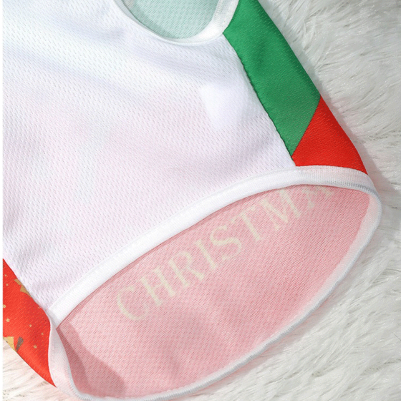 6 pieces Breathable Dog Clothes Christmas Pet Vest Puppy Costumes Xmas Party Santa Snowman Teddy Shirt Puppy Apparel