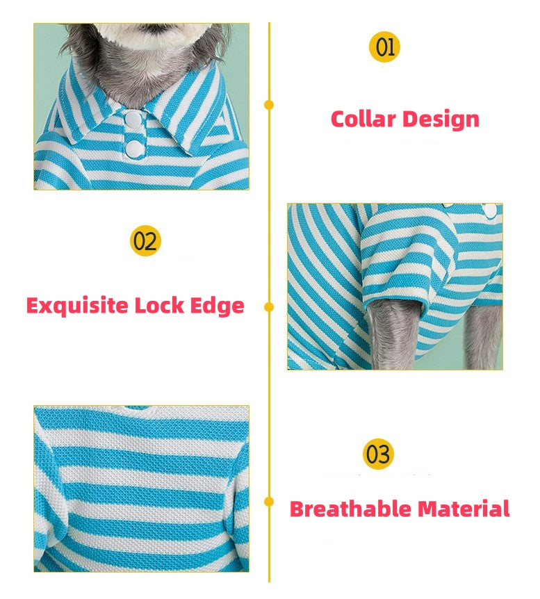 Doggy Clothes Pet Polo T-Shirt Pet Collared Shirt Dog Clothes T-Shirt Pet Summer Shirt Puppy Polo Clothes Cool T-Shirt