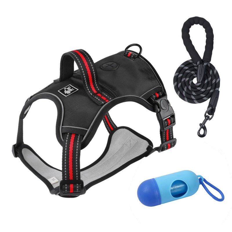 Large Dog Harness Explosion-proof Impact Dog Chest Harness Reflective Vest With Storage Pocket Dog Harness