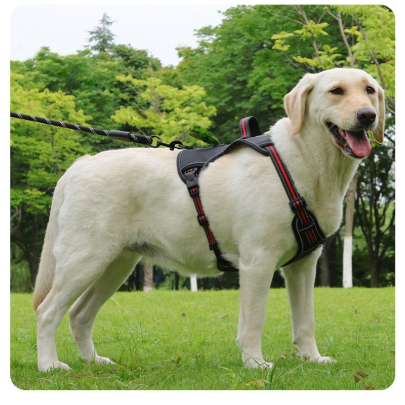 Large Dog Harness Explosion-proof Impact Dog Chest Harness Reflective Vest With Storage Pocket Dog Harness