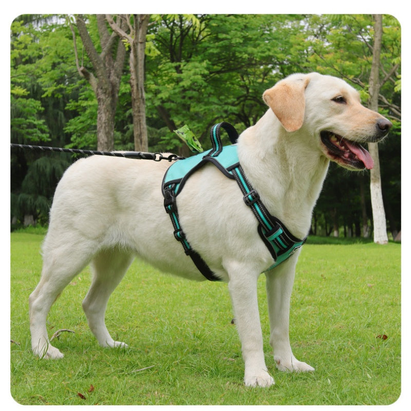 Large Dog Harness Explosion-proof Impact Dog Chest Harness Reflective Vest With Storage Pocket Dog Harness