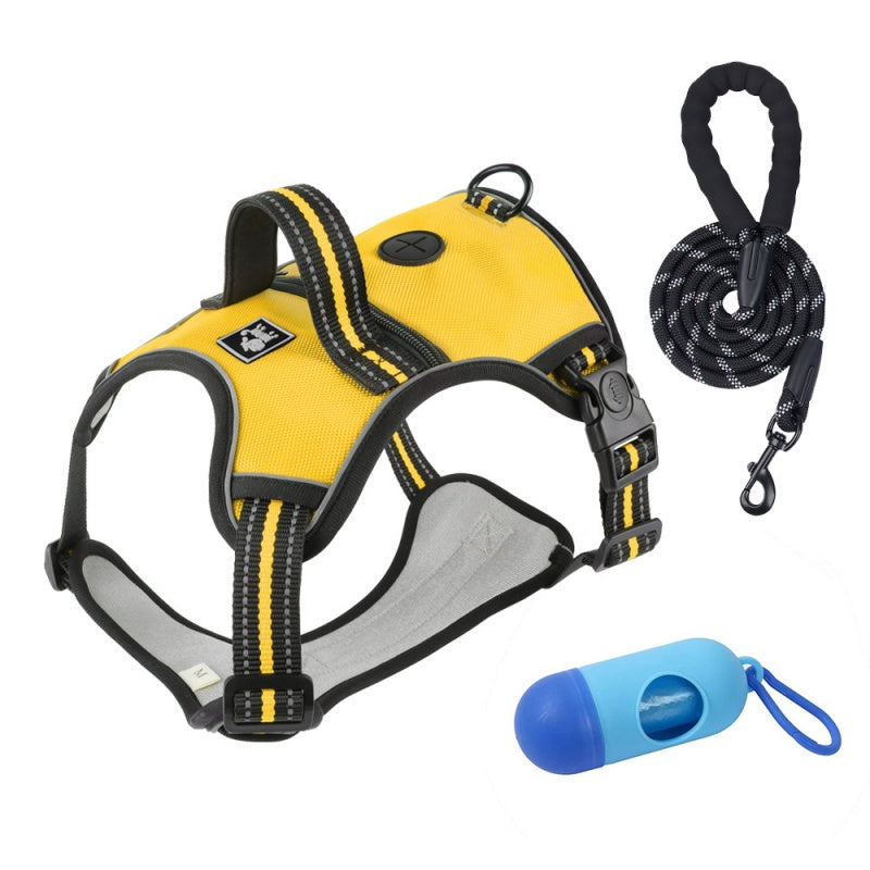 Large Dog Harness Explosion-proof Impact Dog Chest Harness Reflective Vest With Storage Pocket Dog Harness